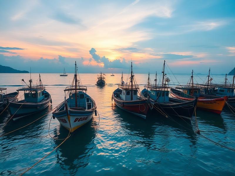 Perahu nelayan desa pesisir
